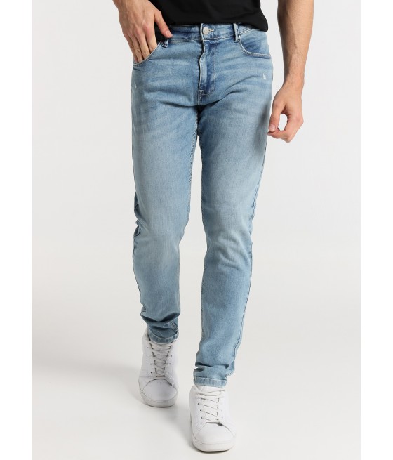SIX VALVES - Jeans Coupe Super Skinny - Taille Moyenne-Lavage Clair Médium |Tailles en pouces