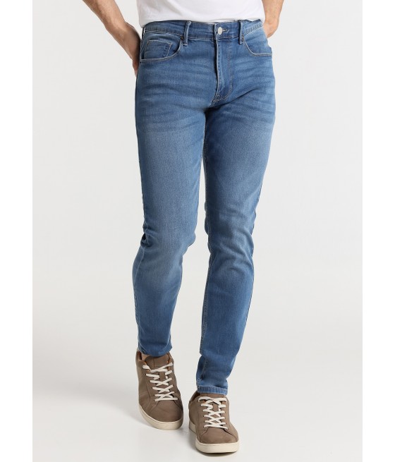 SIX VALVES - Jeans Super Skinny - Medium Waist -Medium Blue  |Size in Inches