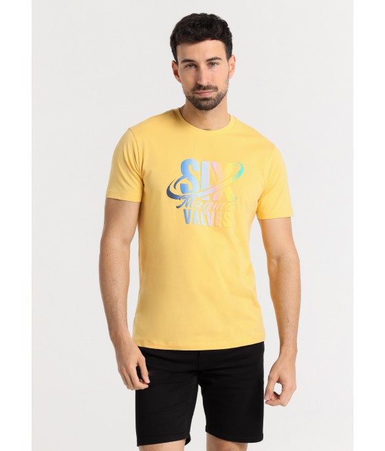 SIX VALVES - Camiseta de manga corta print color degradado