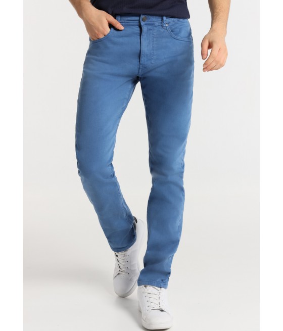V&LUCCHINO - Pantalon Coupe Slim  5 poches Taille Moyenne |Tailles en pouces