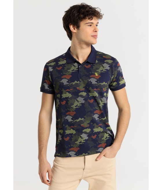 V&LUCCHINO - Polo Short Sleeve All-Over camouflage Print