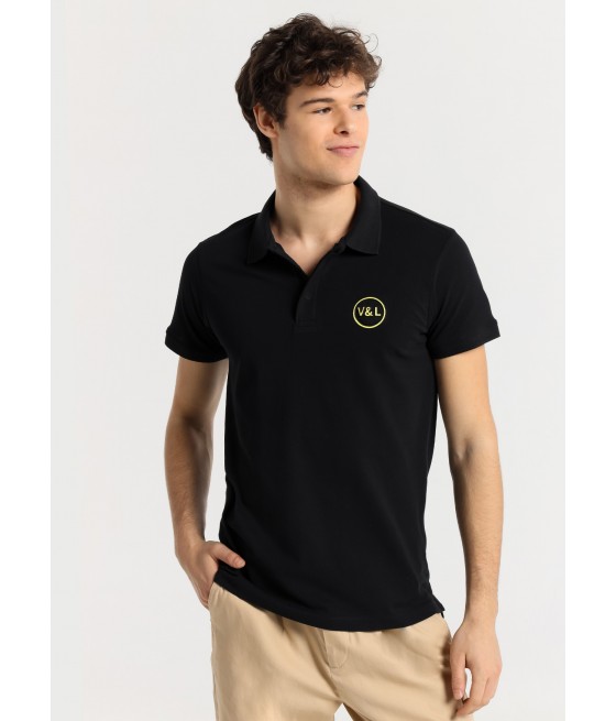 V&LUCCHINO - Polo Short Sleeve Basic hidden buttons at placket