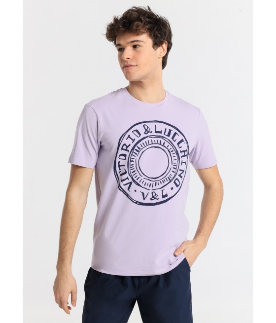V&LUCCHINO - T-shirt Short Sleeve Charcoal Graphic Logo