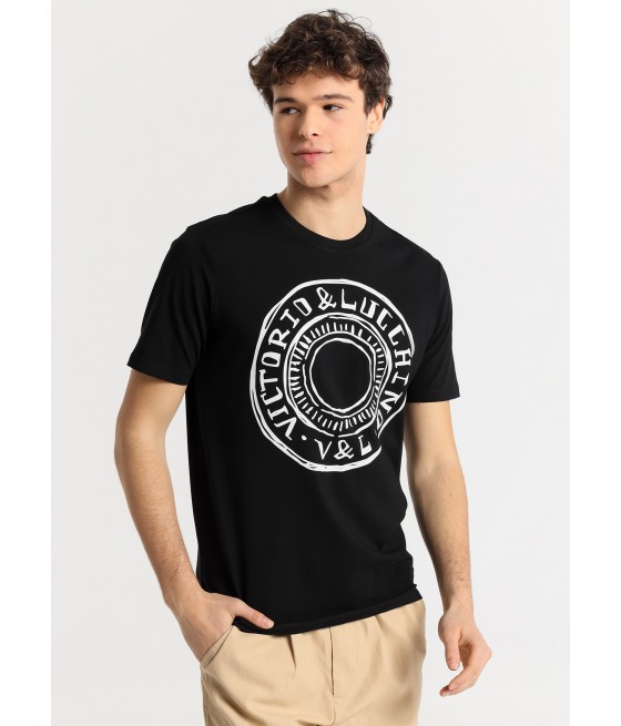 V&LUCCHINO - T-shirt manche courte Logo Graphique Charbon