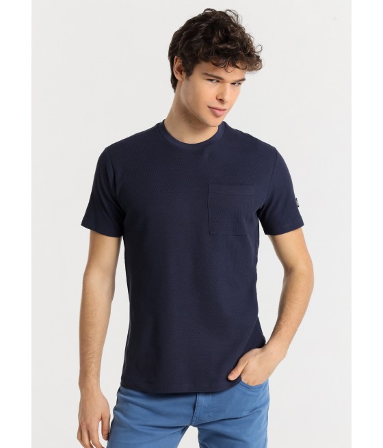 V&LUCCHINO - T-shirt manche courte avec poche et logo patch