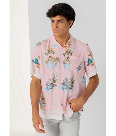 SIX VALVES - Shirt short sleeve Beach All-Over-Print
