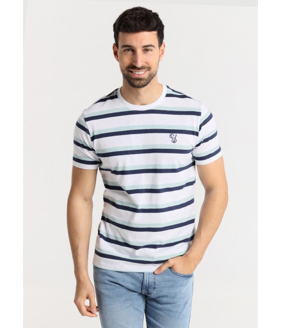 SIX VALVES - T-shirt manches courtes à rayures