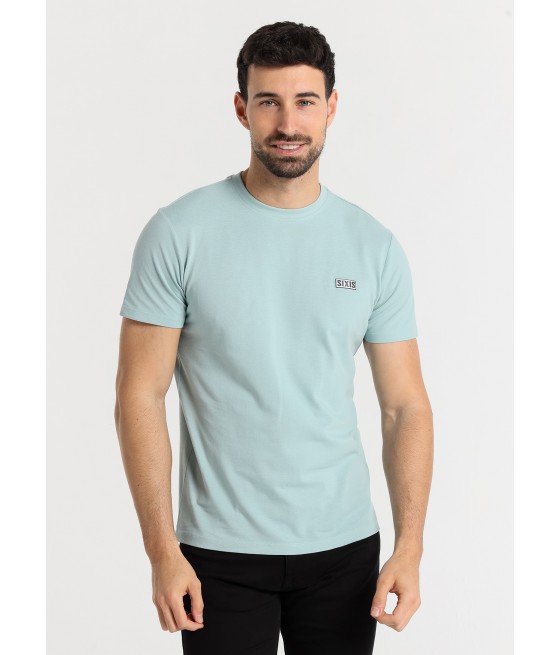 SIX VALVES - Basic-T-Shirt mit kurzen Ärmeln und Piqué-Strick