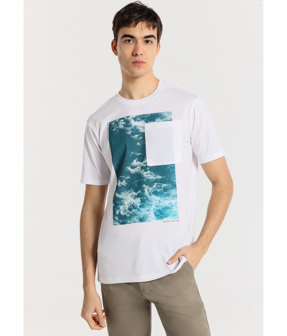 BENDORFF - Kurzarm-T-Shirt mit Ozean-Grafik und Tasche