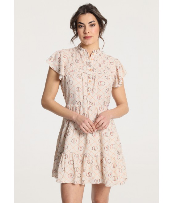 V&LUCCHINO - Dress short tiered All-Over Floral Print