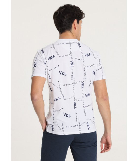V&LUCCHINO - Bedrucktes Kurzarm-T-Shirt