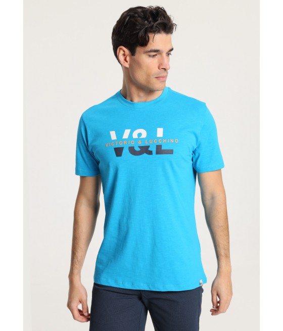 V&LUCCHINO - T-shirt Short Sleeve print V&L at front