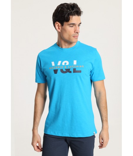 V&LUCCHINO - T-shirt manche courte Imprimé V&L au devant