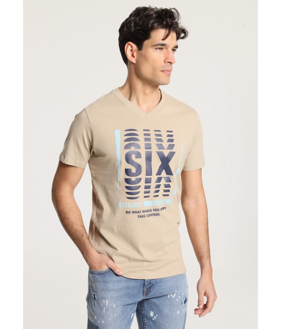 SIX VALVES - T-shirt short sleeve with V-Neck