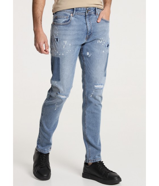 SIX VALVES - Jeans Coupe Skinny - Taille Moyenne- Lavage Vintage  |Tailles en pouces
