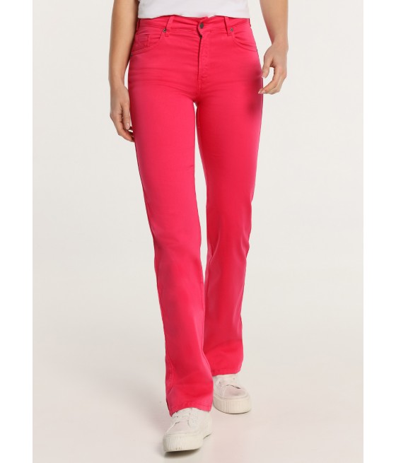 CIMARRON - CLAUDIA-NECTAR - Pantalon Color | Straight - Tiro Corto Elastic Saten  | Tallaje en Pulgadas
