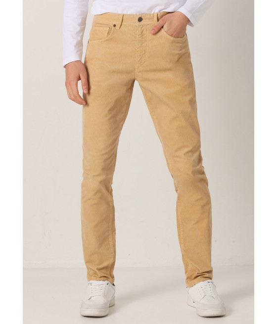 V&LUCCHINO - Pantalon color cintura media| Slim - Tiro medio