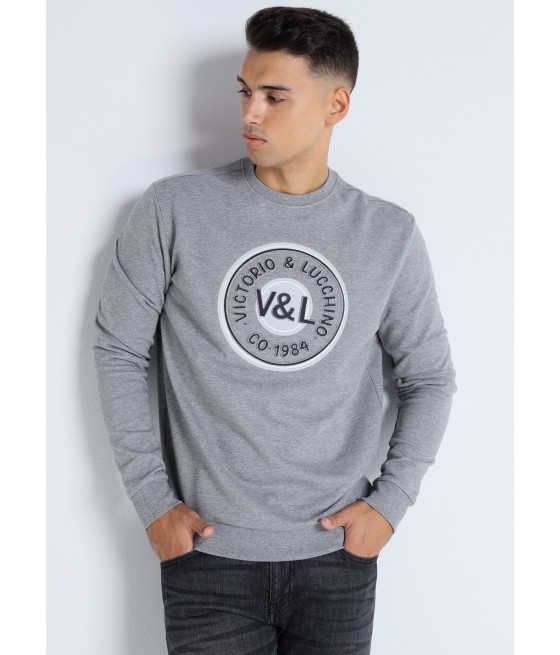 V&LUCCHINO - Sweat-shirt Col Rond Logo en relief