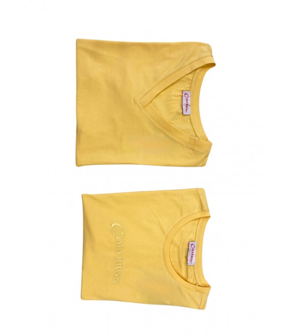 CIMARRON - SET IN YELLOW | T-shirts basiques à manches courtes avec col rond et col en V