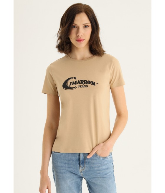 CIMARRON - ZAYA-APRIL T-shirt en coton bio à manches courtes et col ras du cou