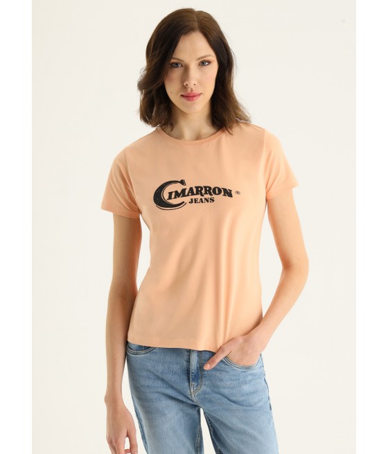 CIMARRON - ZAYA-APRIL Camiseta de algodón orgánico manga corta de cuello redondo