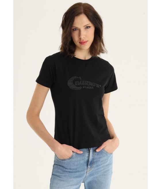 CIMARRON - ZAYA-APRIL Camiseta de algodón orgánico manga corta de cuello redondo