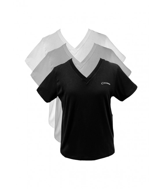 CIMARRON - BNG | Set de camisetas algodón orgánico manga corta de cuello pico (EXCLUSIVO ONLINE)