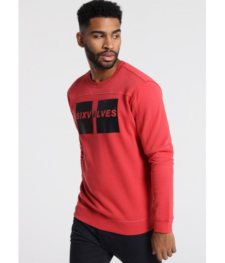 SIX VALVES - Sweat-shirt Overlock Empiècemnt Brand | Sweatshirt à col Rond