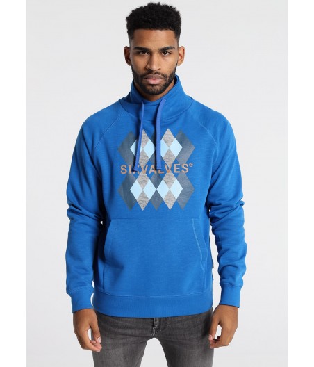 SIX VALVES - Sweatshirt  Kragen Cruzado Grafik Royal