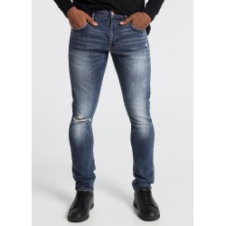 SIX VALVES - Pantalon Medium Blue Rotos Slim  | Slim | Tallaje en Pulgadas